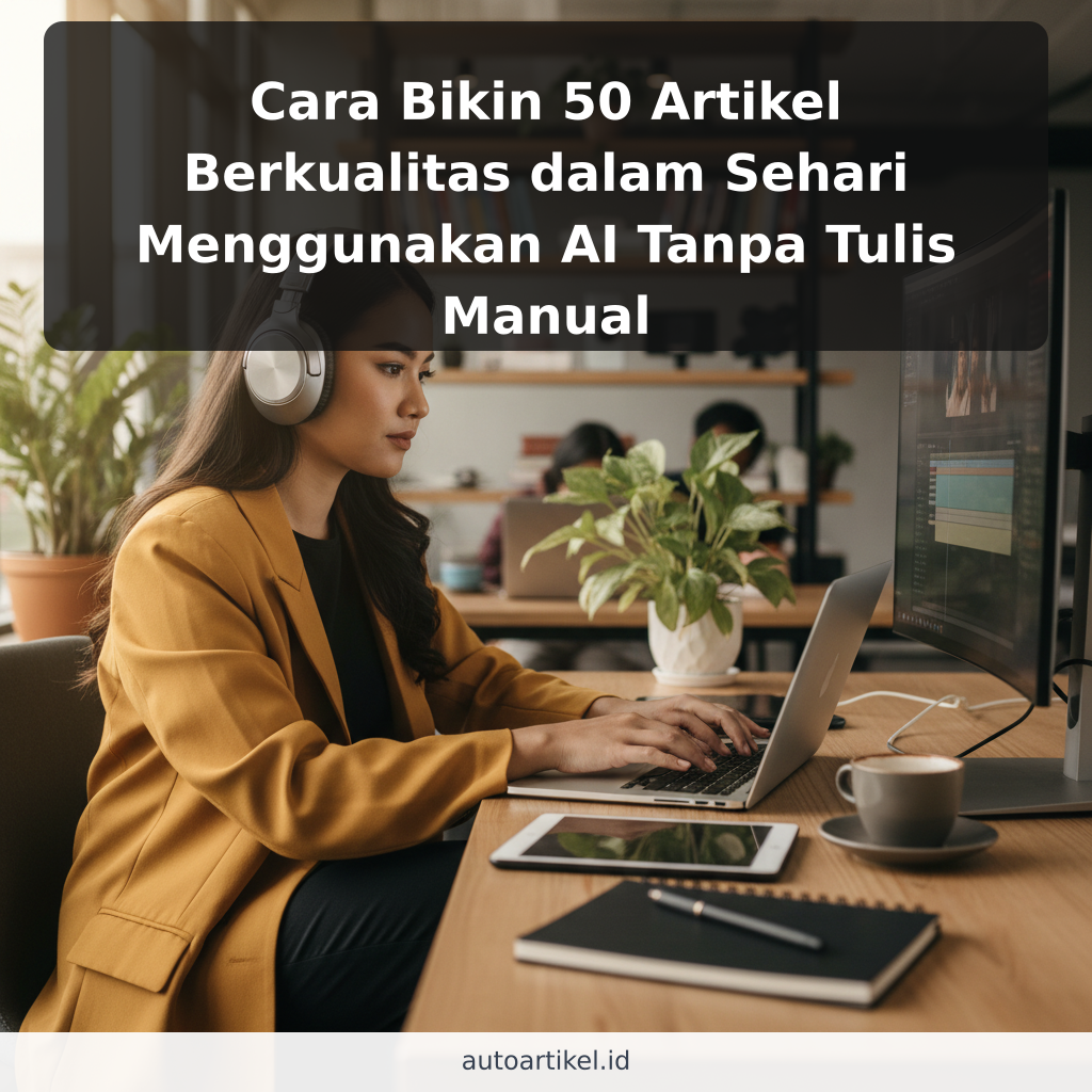 Cara Bikin 50 Artikel Berkualitas dalam Sehari Menggunakan AI Tanpa Tulis Manual - ilustrasi