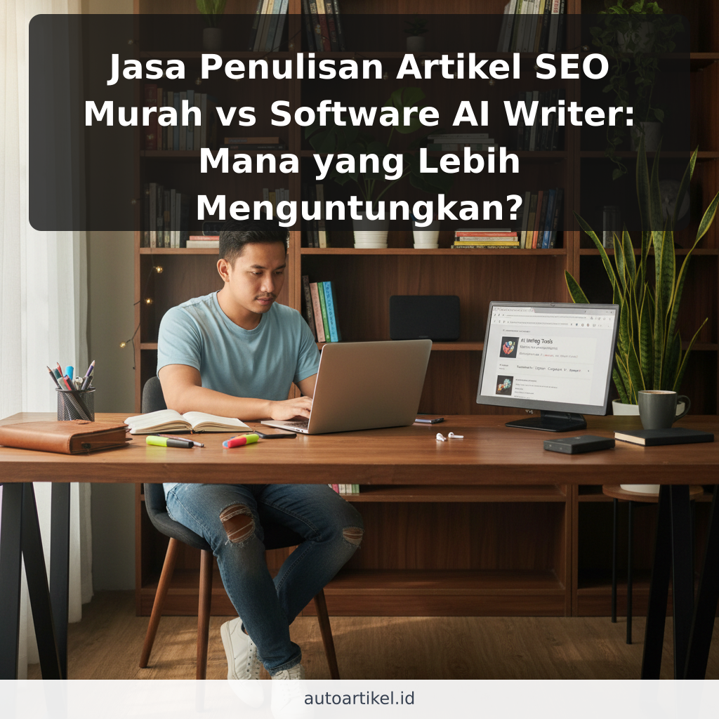 Jasa Penulisan Artikel SEO Murah vs Software AI Writer: Mana yang Lebih Menguntungkan? - ilustrasi