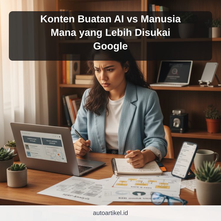 Konten Buatan AI vs Manusia Mana yang Lebih Disukai Google ilustrasi