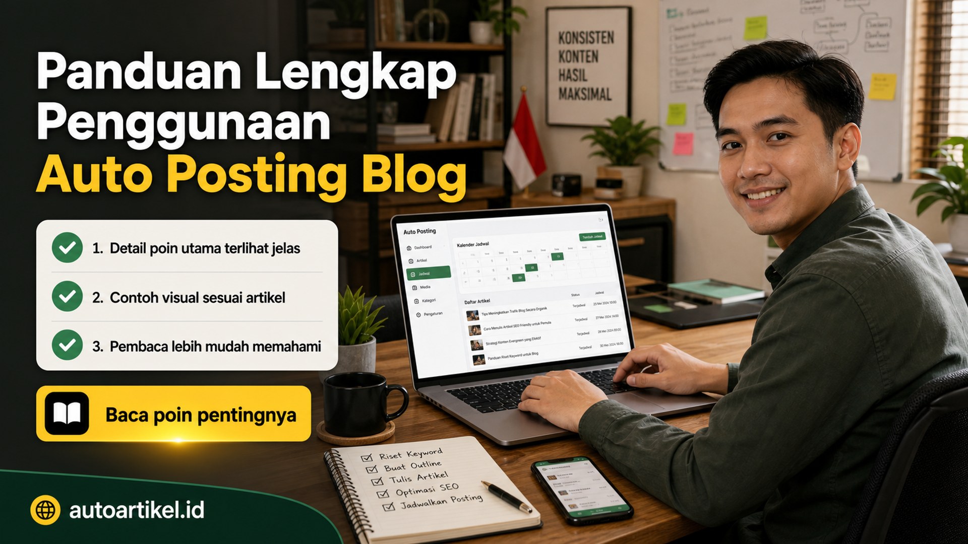 Ilustrasi auto artikel - Panduan Lengkap Penggunaan Auto Posting Blog