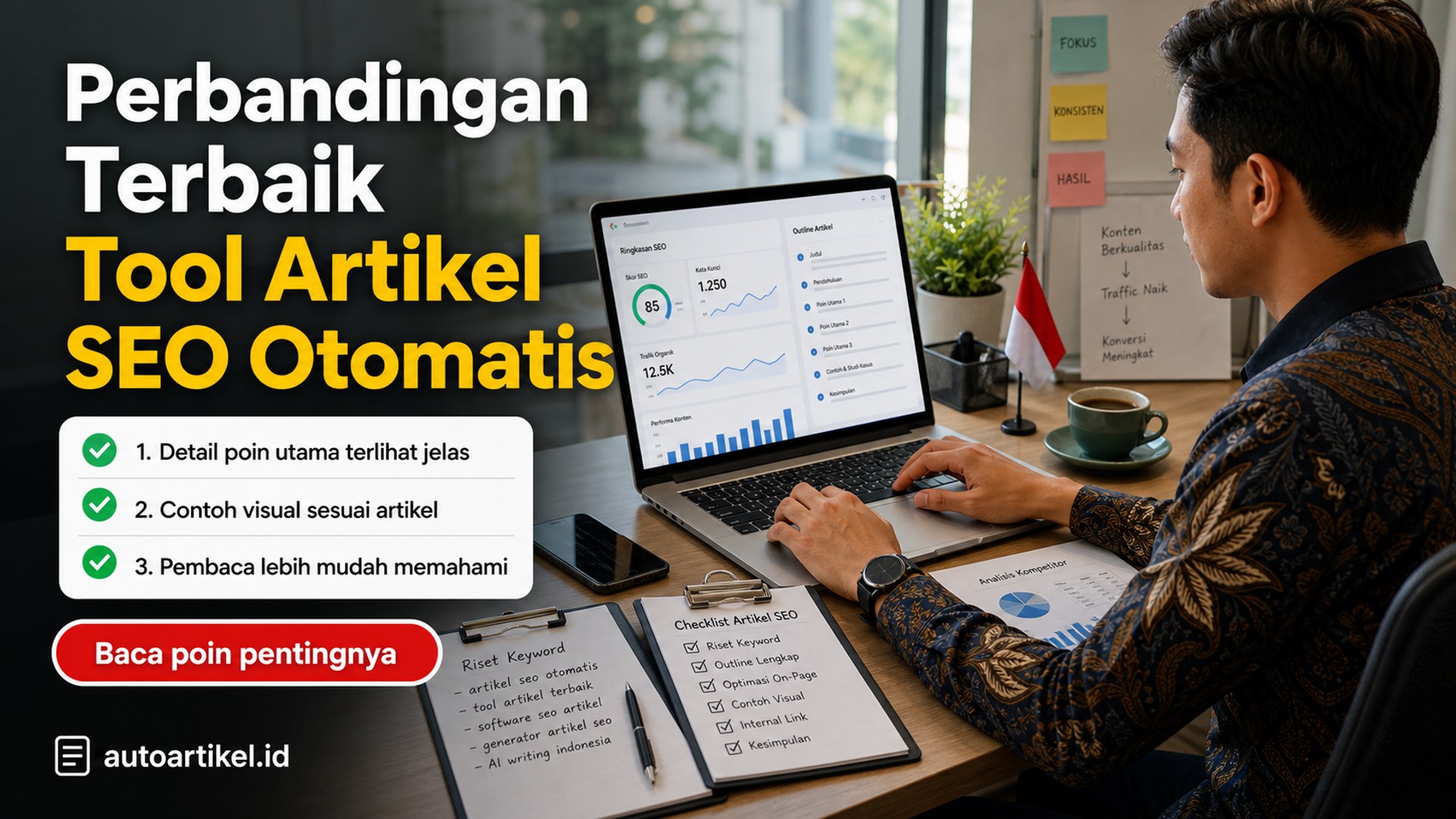 Ilustrasi auto artikel - Perbandingan Terbaik Tool Artikel SEO Otomatis