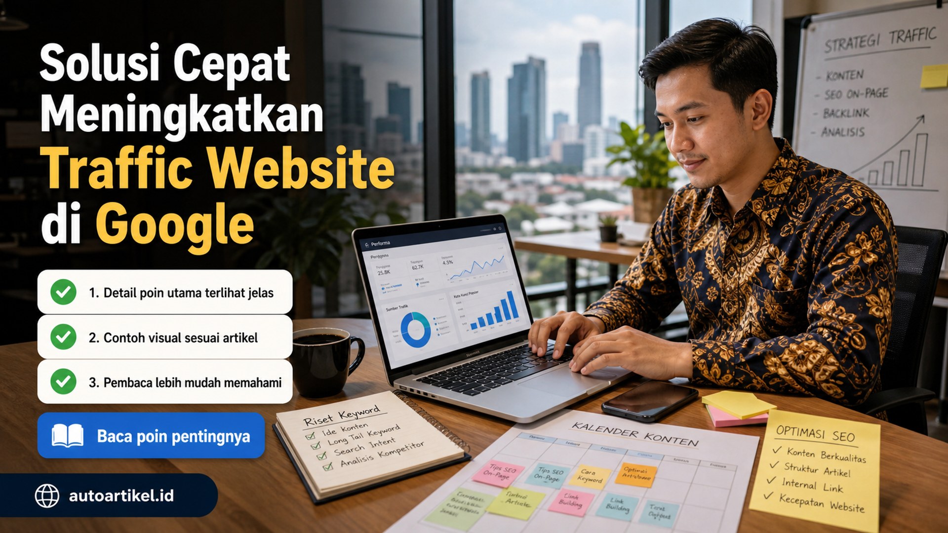Ilustrasi auto artikel - Solusi Cepat Meningkatkan Traffic Website di Google