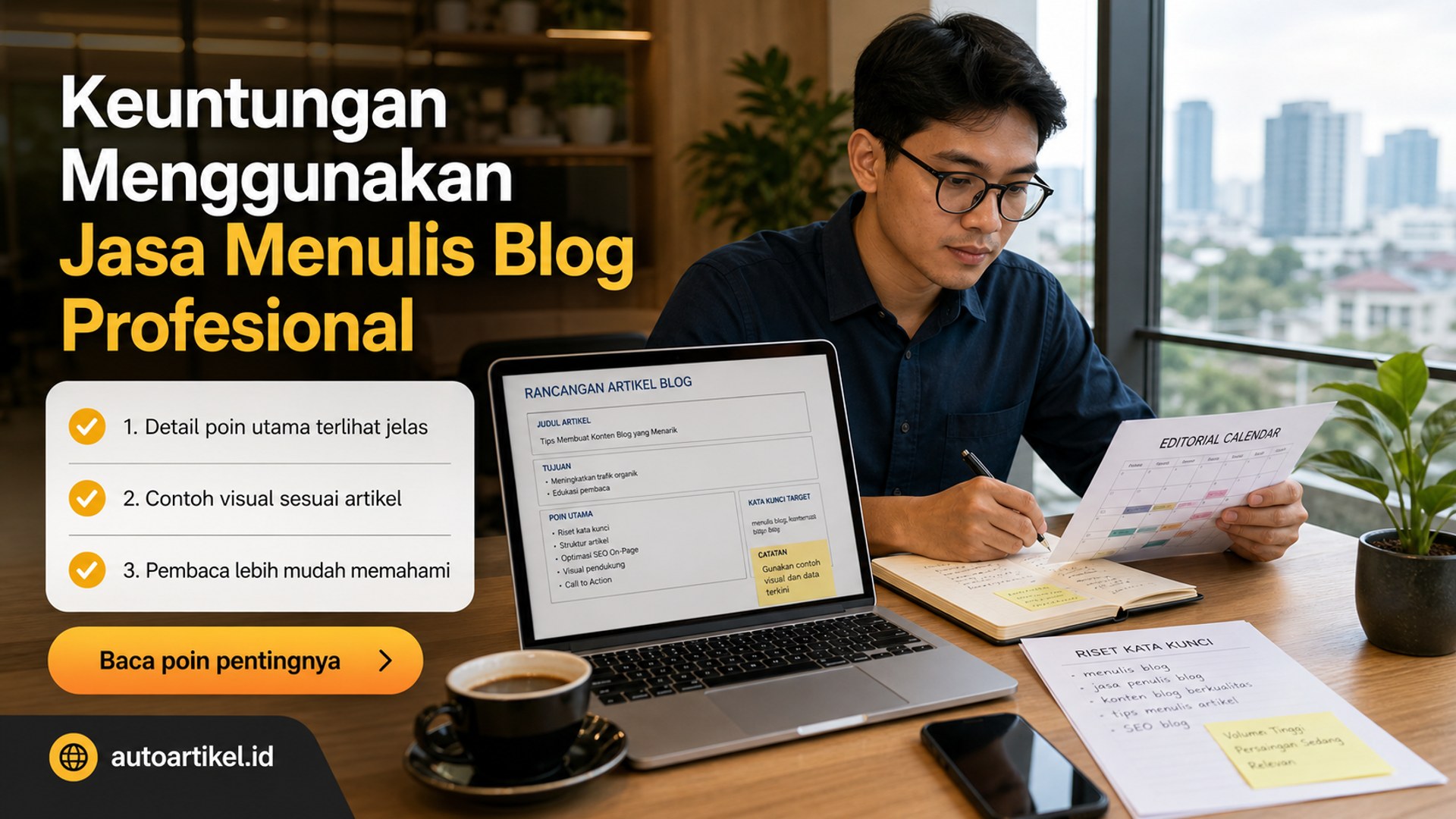 Ilustrasi auto artikel - Keuntungan Menggunakan Jasa Menulis Blog Profesional