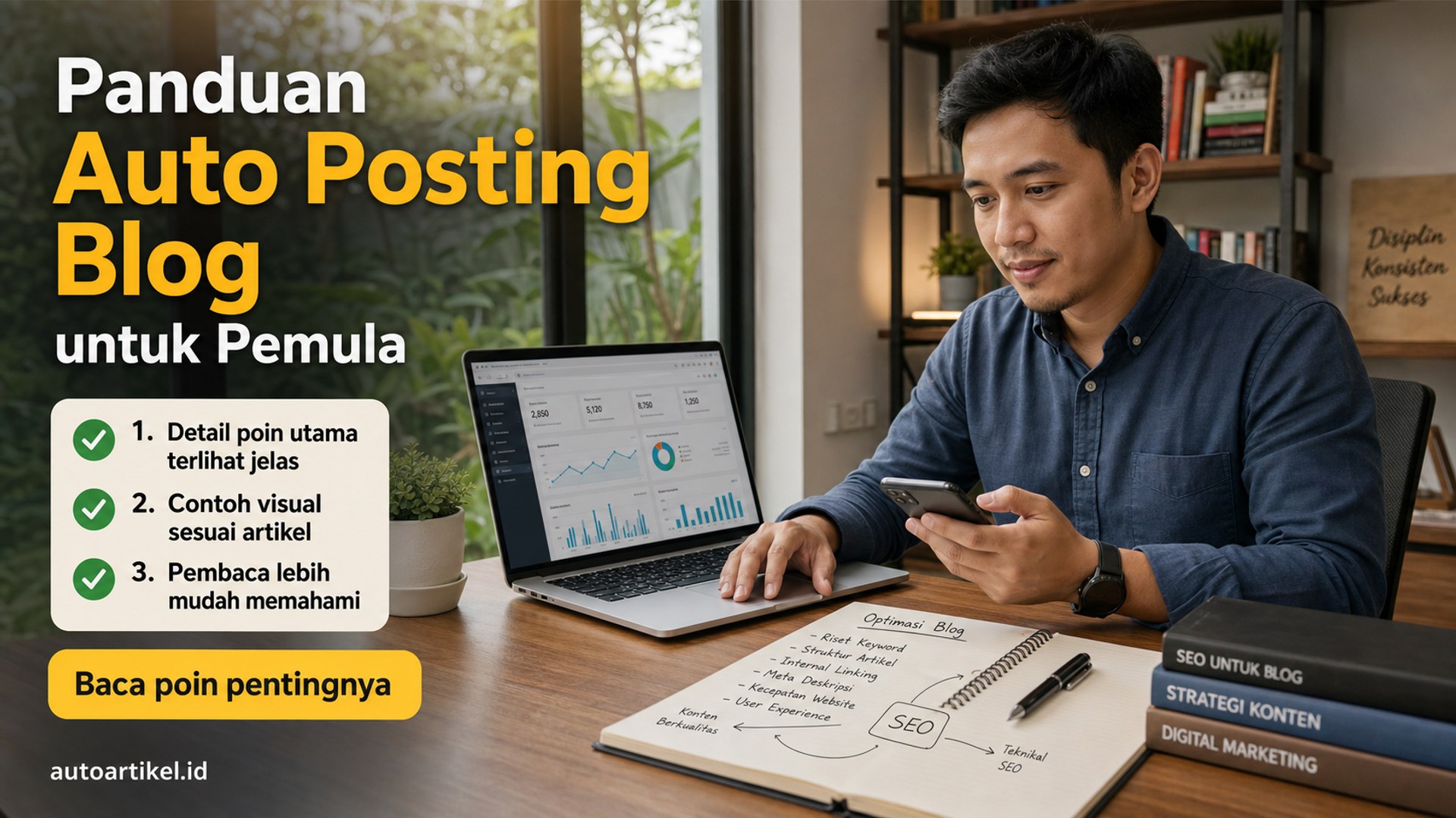 Ilustrasi auto artikel - Panduan Auto Posting Blog untuk Pemula