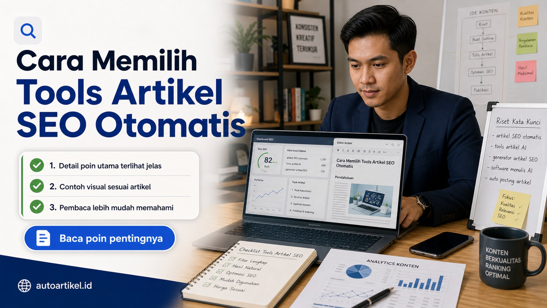Ilustrasi auto artikel - Cara Memilih Tools Artikel SEO Otomatis