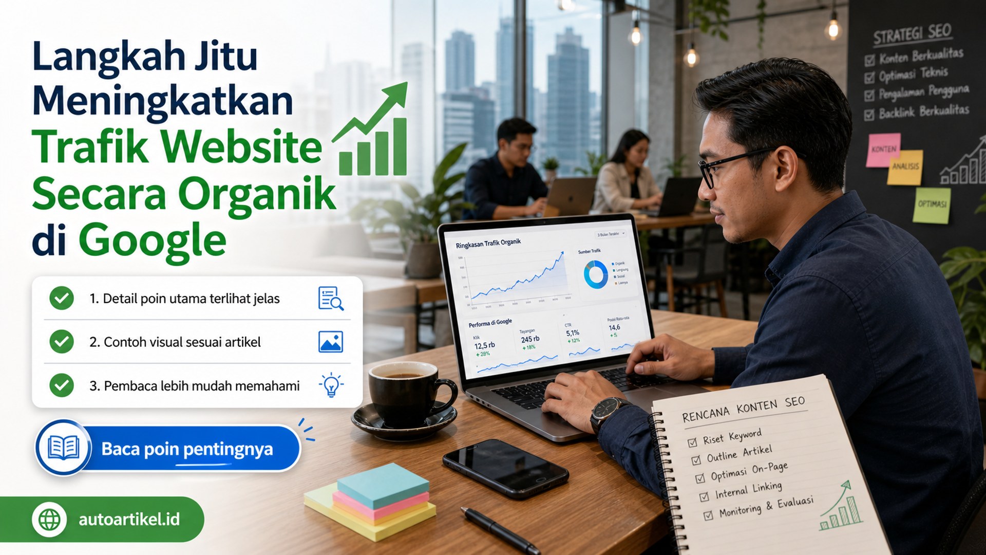 Ilustrasi auto artikel - Langkah Jitu Meningkatkan Trafik Website Secara Organik di Google