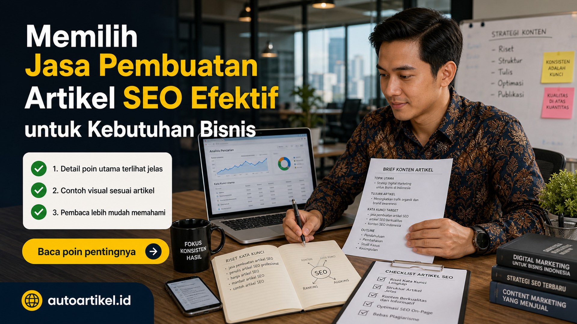 Ilustrasi auto artikel - Memilih Jasa Pembuatan Artikel SEO Efektif untuk Kebutuhan Bisnis