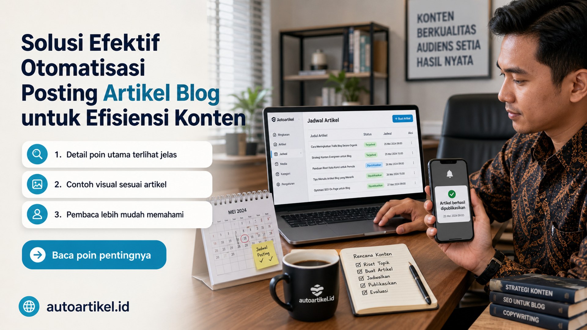 Ilustrasi auto artikel - Solusi Efektif Otomatisasi Posting Artikel Blog untuk Efisiensi Konten