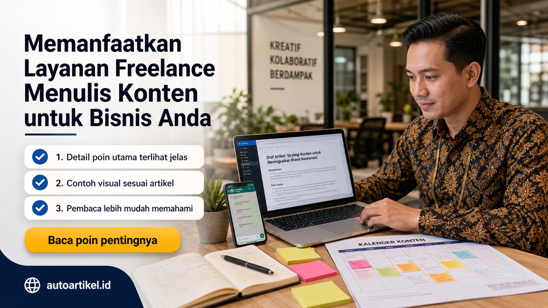 Ilustrasi auto artikel - Memanfaatkan Layanan Freelance Menulis Konten untuk Bisnis Anda