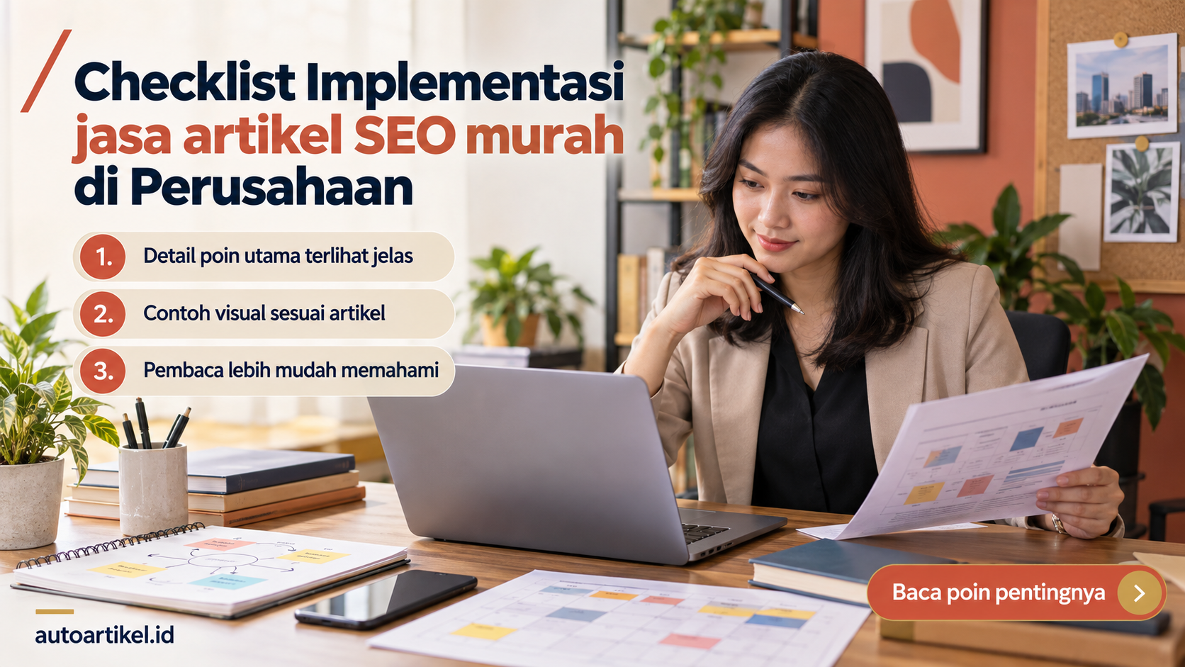Ilustrasi auto artikel - Checklist Implementasi jasa artikel SEO murah di Perusahaan