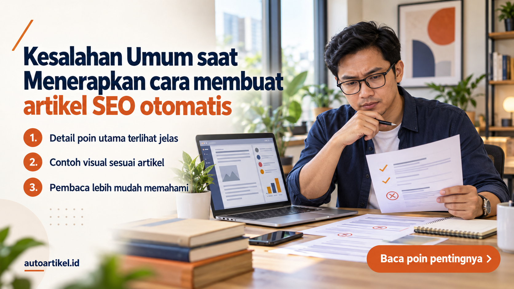 Ilustrasi auto artikel - Kesalahan Umum saat Menerapkan cara membuat artikel SEO otomatis